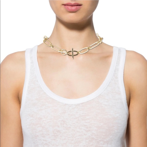 DANNIJO You Me Necklace in Metallic Gold NWT - Picture 8 of 12